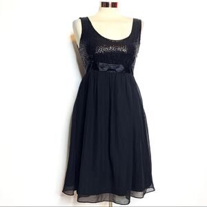 Vintage Betsey Johnson evening sequin bow silk dress